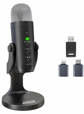 ZealSound K66BG USB Cardioid Desktop Mic w/ Stand, Mute & Volume Control picture