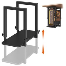 Heavy Duty Under Desk PC Mount, Height Adjustable, Max Load 66 lbs, Black | F... picture