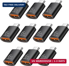 Pastall 10 Pack 10Gbps/120W USB C to USB3.1 Adapter,Black Type C Male to USB Fem picture