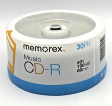 New Memorex Blank Music CD-R 40X, 80 Minute, 700MB, 30-Pack Spindle picture