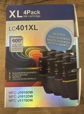 L2KB LC401XL 4-Pack Ink Cartridge Set for MFC-J1010DW/J1012DW/J1170DW picture
