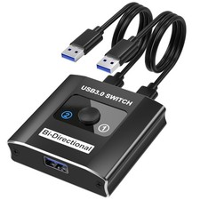 1 PCS USB 3.0 Switch BiDirectional Splitter 1 In 2 Out/2 In 1 Out Aluminum picture