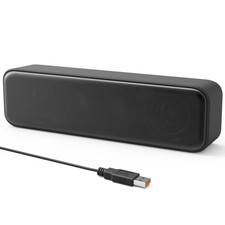 [Upgraded] Computer Speakers for Desktop PC, USB Plug-n-Play, External black picture