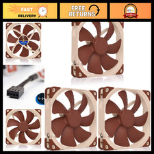 140mm Quiet PWM Fan - High Airflow, Low Noise, 4-Pin, Pack of 3, Ideal for Cooli picture