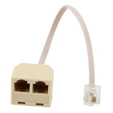 Plastic Shell 6P4C RJ11 Male to Dual Female Splitter Connector Telepone Cable picture