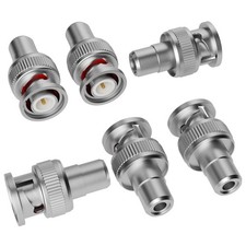 Elecan BNC to RCA Adapter (6 Pack) BNC Male to RCA Female Connector Coaxial C... picture
