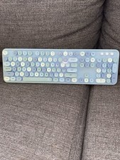 Bluetooth Wireless Keyboard for iPad, Laptop, PC, Mac, mixed blue Pastels picture