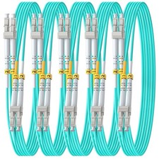 5 PCS Multimode OM4 LC to LC Fiber Cable Duplex 1m/3ft 10G/40G 50/125um picture