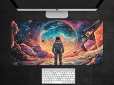Colorful Astronaut Desk Mat | Galaxy Space Mouse Pad | Aesthetic Deskmat picture