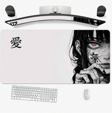 1PC Art Anime Girl Black & White Mouse Pad Dark Girl Gamer Computer Accessories picture