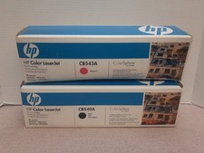 New HP 125A CB540A Black CB543A Magenta Print Cartridge Lot Of 2 New Damaged Box picture