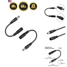 Reverse Polarity Converter Cable 5.5x2.1mm for Guitar Keyboard Effect Pedal 2pcs picture