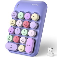MOFII Cute Colorful Wireless Number Pad - 18 Keys, Portable Purple picture
