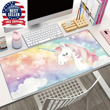 Large Rainybow Unicorn Mouse Pad 900X400X3Mm Non-Slip Rubber Base Desk Mat for K picture