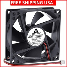4500RPM 80mm x 25mm 12V High Speed Dual Ball DC Cooling Fan 2 Pin picture