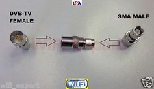 1x Nickel SMA Male Plug to IEC PAL DVB-T TV Female Jack RF adapter connector USA picture