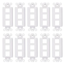 White QuickPort Decora Keystone Insert 3 Port Plate Replacement 10 Pack picture