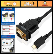10ft USB-C to RS232 DB9 Serial Adapter Cable with FTDI Chip for Windows & Mac picture
