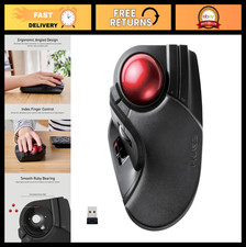 Wireless Trackball Mouse, 2.4GHz USB, Customizable 8-Button, Large Palm Rest, PC picture