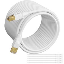 CAT 6E Cat 7 Ethernet Cable 200 Ft White, High-Speed Triple Shielded Internet... picture