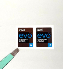 2Pcs Intel Evo Powered By Core  i7 Sticker  Case Badge Decal 14mm x 17mm picture