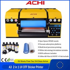 EU ACHI A3 2 in 1 UV DTF Printer Laminate Sticker Printer Varnish Transfer Print picture