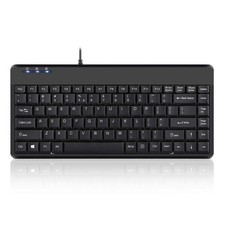 PERIBOARD-409H Wired USB Mini Keyboard with 2 USB Hubs, Black, US English Layout picture