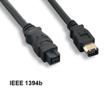 10 Feet IEEE-1394b 9 Pin to 6 Pin Cable Male Firewire 28AWG 400Mbps iLINK DV PC picture