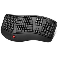 Adesso WKB-3500UB Wireless Ergonomic Trackball Keyboard Split 2.4GHz 105 Key(s) picture
