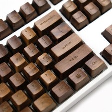 60/87/108Keys Black Walnut Wood Keycaps OEM Height for Mechanical Keyboard Boxed picture