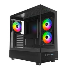 MONTECH XR Panoramic High Airflow ATX PC Case, 3 ARGB PWM Fans, XR, Black picture