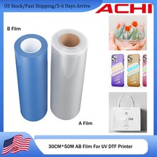 ACHI 30cm*50m AB Film Transfer Sticker For A3 UV DTF Printer 2 Rolls US Stock picture