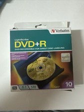 Verbatim LightScribe DVD+R Disc Labeling 4.7GB 10 pack 120mins - New Sealed - FS picture