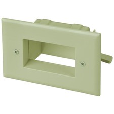 DATACOMM 450008IV Easy Mount Recessed Low Voltage Cable Plate Cover Ivory picture
