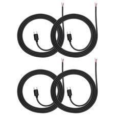 4Pcs 1m/3.28Ft USB C Pigtail Cable, 5V 2.4A Type C to 2 Pin Wires, Black picture