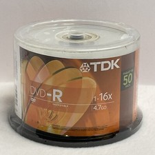 TDK DVD-R 1-16x speed 4.7 GB Recordable Discs Disks 50 Pack Spindle NEW picture