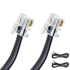 Volcora [2 Pack 5 Feet RJ11 / RJ12 Data Cable - Heavy Duty 6-Pins High-Speed ... picture
