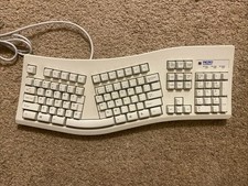 Keyboard Micro Innovations KB-7903 Ergonomic 5pin Connector White TESTED VTG picture