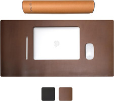 Desk Pad-Premium Full Grain Genuine Leather-Handmade with Cowhide Crazy Horse Le picture