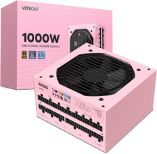 1000W Pink Power Supply ATX 3.1 Ready Dual Pcie 5.1, 80 plus Gold Full Modular,  picture