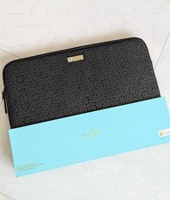 NWT Kate Spade Black Saffiano Leather Laptop Sleeve Laser Cut Fits 13