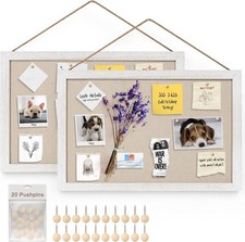 Cork Board 16 x11 2 Pack Linen Bulletin Vintage White Miratino 16x11 inch picture