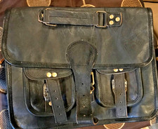 11 x 13 black leather messenger bag picture