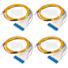 12 Strand Single Mode 9 125 LC UPC Fiber Optic Pigtail 1 Point 2M 4 Pack Set picture