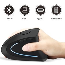 NEISES ERGONOMIC MOUSE WIRELESS BLUETOOTH VERTICAL MOUSE THREE-MODE -  BLACK picture