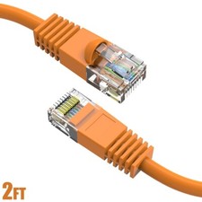 2FT Cat5E RJ45 Ethernet LAN Network UTP Patch Cable Copper Wire 24AWG Orange picture