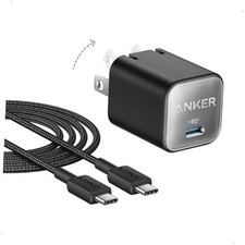 Nano USB C Charger Block, 30W PIQ 3.0 Foldable iPhone Charger Fast black picture