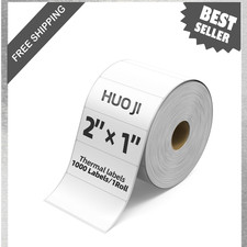 2x1 Thermal Labels Roll 1000 Pack White Waterproof Barcode Shipping Labels picture