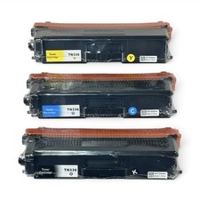 TN336 Toner Cartridge Set of 3 Black Cyan Yellow High Yield Brother Compatible picture