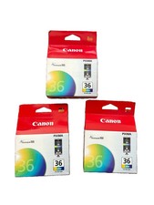Canon Pixma 36 Color Ink Cartridge ChromaLife 100 CLI-36 Lot of 3 2021/2022 exp picture